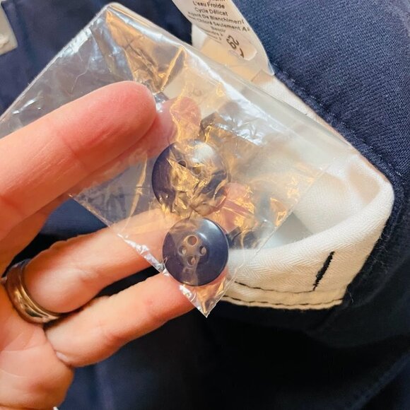 NWT Talbots Pant Trouesr High Waist Straight Leg Cargo Cropped Navy Blue Utility - Picture 13 of 14